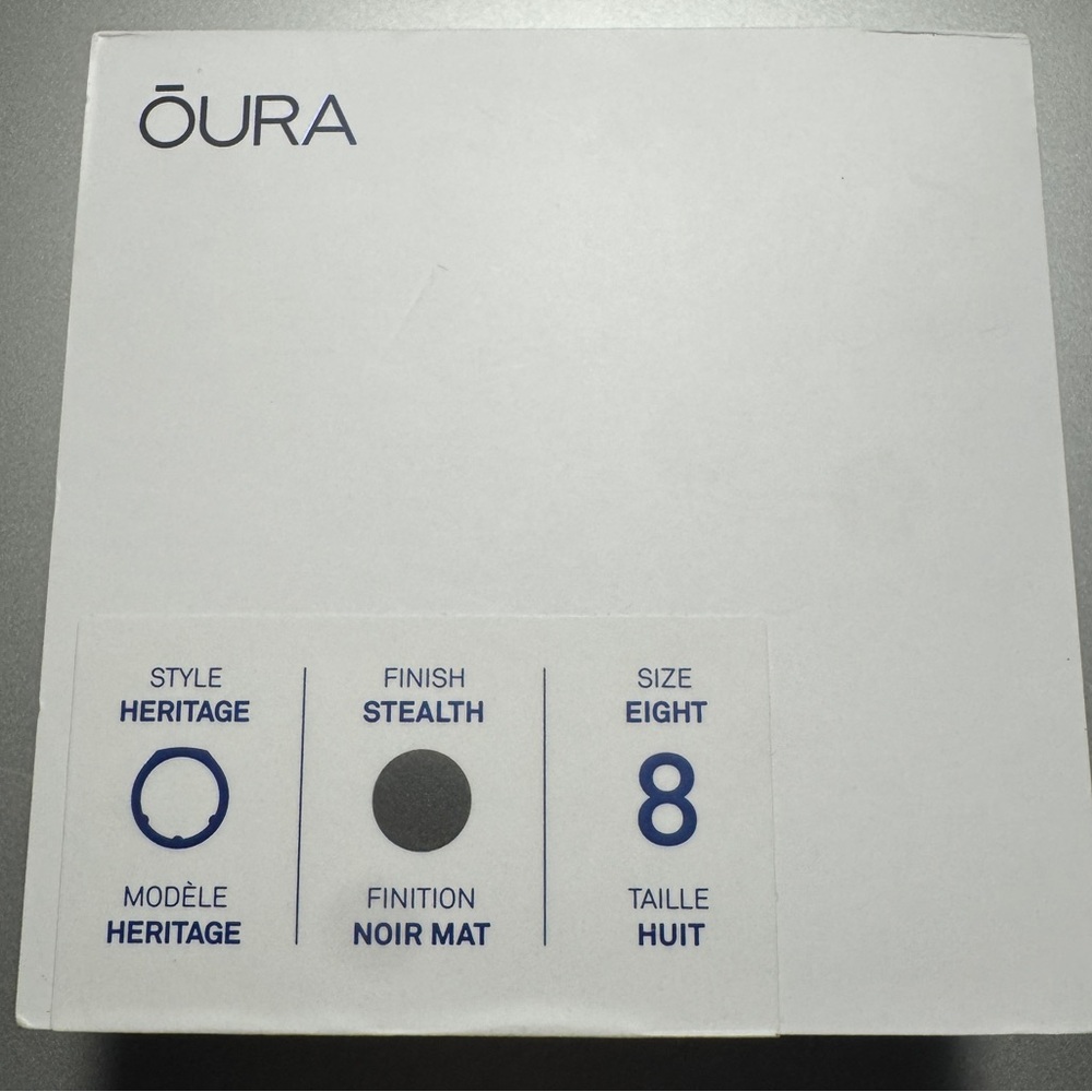 Oura Heritage Ring - Gen3-STEALTH Size 8